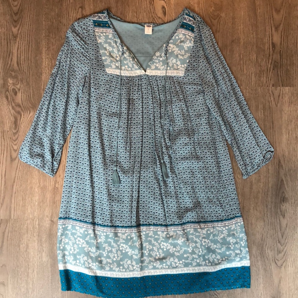 Floral Shift Dress with Tassles